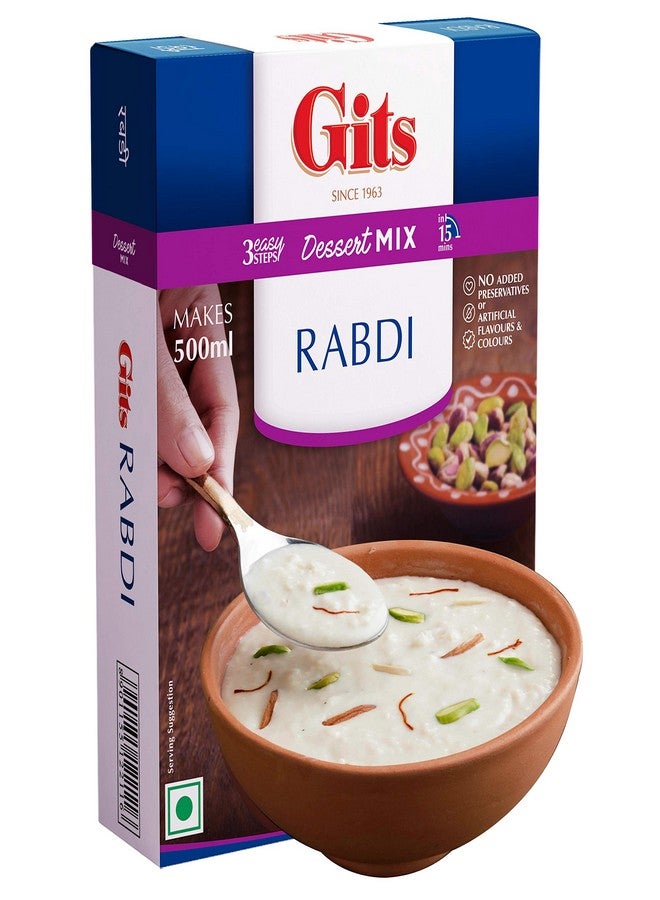 Gits Instant Rabdi Dessert Mix, Pure Veg, Flavors of Saffron and Cardamom, Indian Sweet and Dessert Ready Mix, 300g (Pack of 3, 100g Each) - Image 2